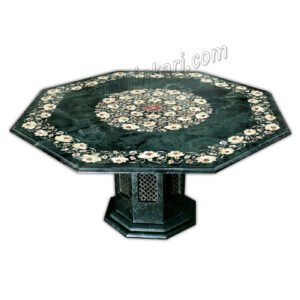 Green Marble Table with Stand
