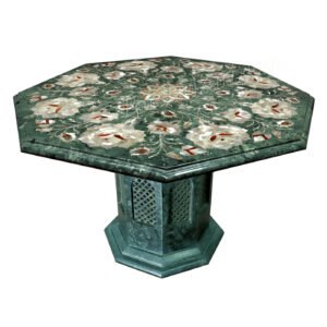 Coffee Table with Stand in Green Marble