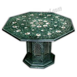 Mother of Pearl Table Top in Green Marble