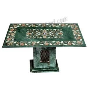Green Marble Table Top with Flower design