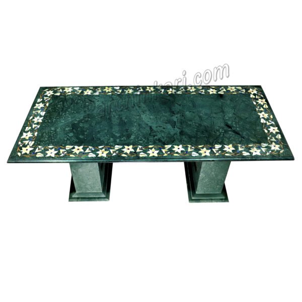 Dinning Table Top in Green Marble