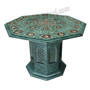 Coffee Table with Marble Jali Stand
