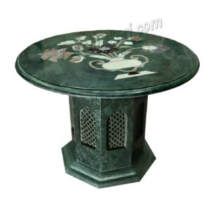 Marble Coffee Table with Flower Pot Design