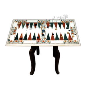 Backgammon Board in White Marble