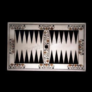 Backgammon Board in White Marble