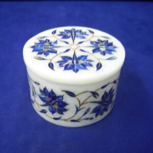 Ring Boxes in White Marble Inlay Art for Gift for Her