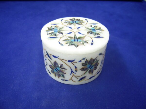 Ring Boxes in White Marble Inlay Art