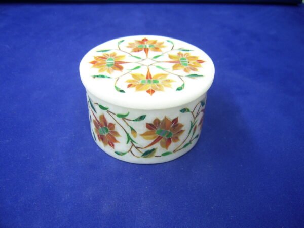 Ring Boxes in White Marble Inlay Art