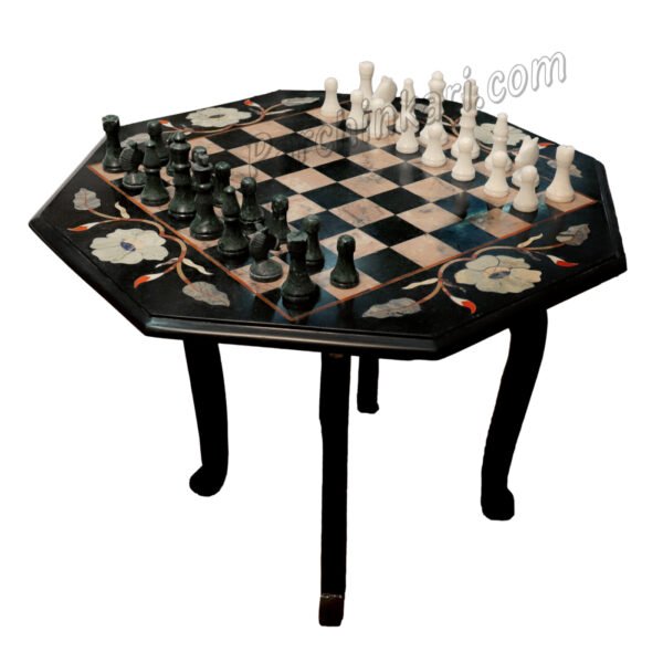 Chess Table in Black Marble
