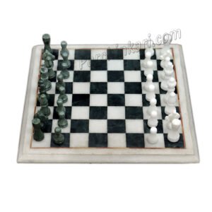 White and Black Chess Board in Marble