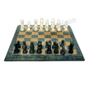 Green Marble Chess Board with Marble Stand