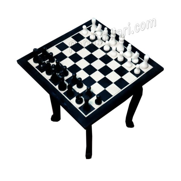Black Marble Square Chess Board