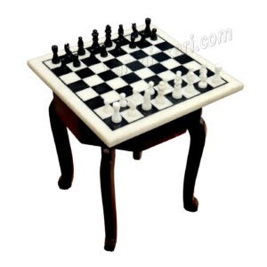 White and Black Chess Board in Marble