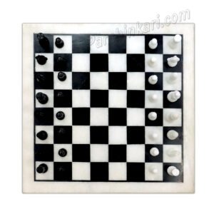 White and Black Chess Board in Marble