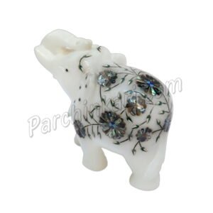 Elephant in White Alabaster Marble