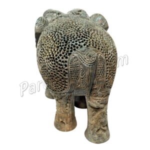 Marble Elephant Figure with Trunk Down