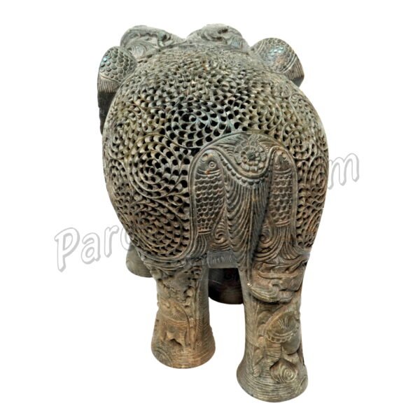 Hand Carving Elephant Figure with Trunk Down