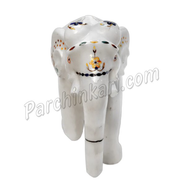 Home Decor Elephant Figure in White Marble