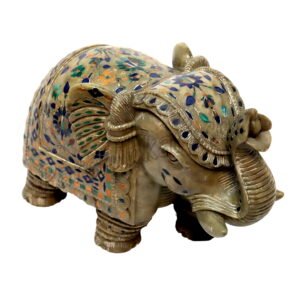 White Marble Lapislazuli Elephant figure (Copy)