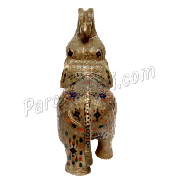 Wild African Elephant in Green Marble