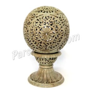 Night Lamp in Marble Jali Work with Lattice Art