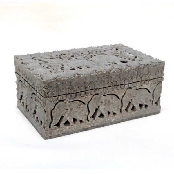 Marble Jali Boxes with Elephant Design 