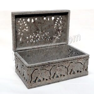 Marble Jali Boxes with Elephant Design 