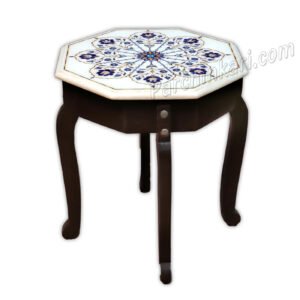 Lapiz Coffee Table in Marble with Inlaid Art