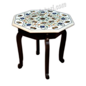 Elephant Design Table Top in White Marble Pietredura Design