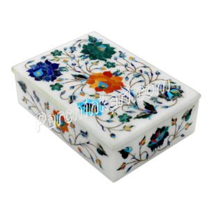 Indian Gift Box with Flower Inlaid Art