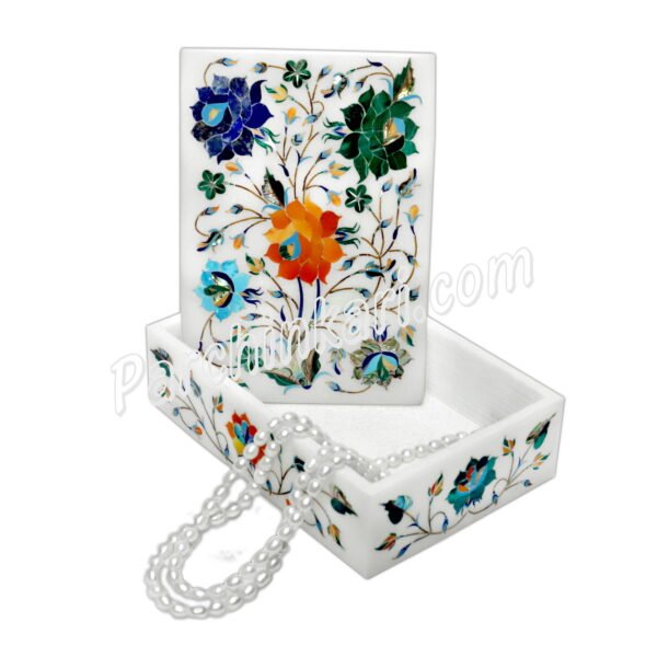 Indian Gift Box with Flower Inlaid Art