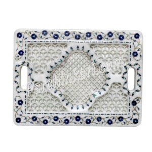 Marble Lattice Art Tray for Home Decor