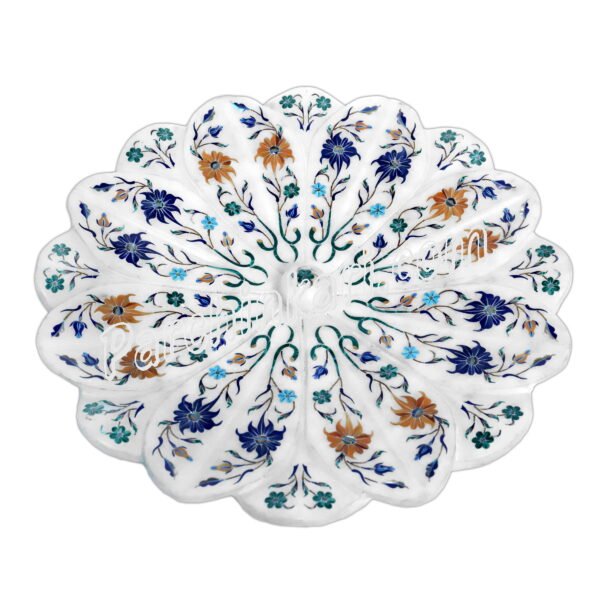 Marble Inlay Platter for Centre Table Decoration