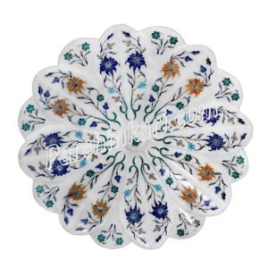 Marble Inlay Platter for Centre Table Decoration