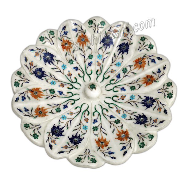 Marble Inlay Platter for Centre Table Decoration